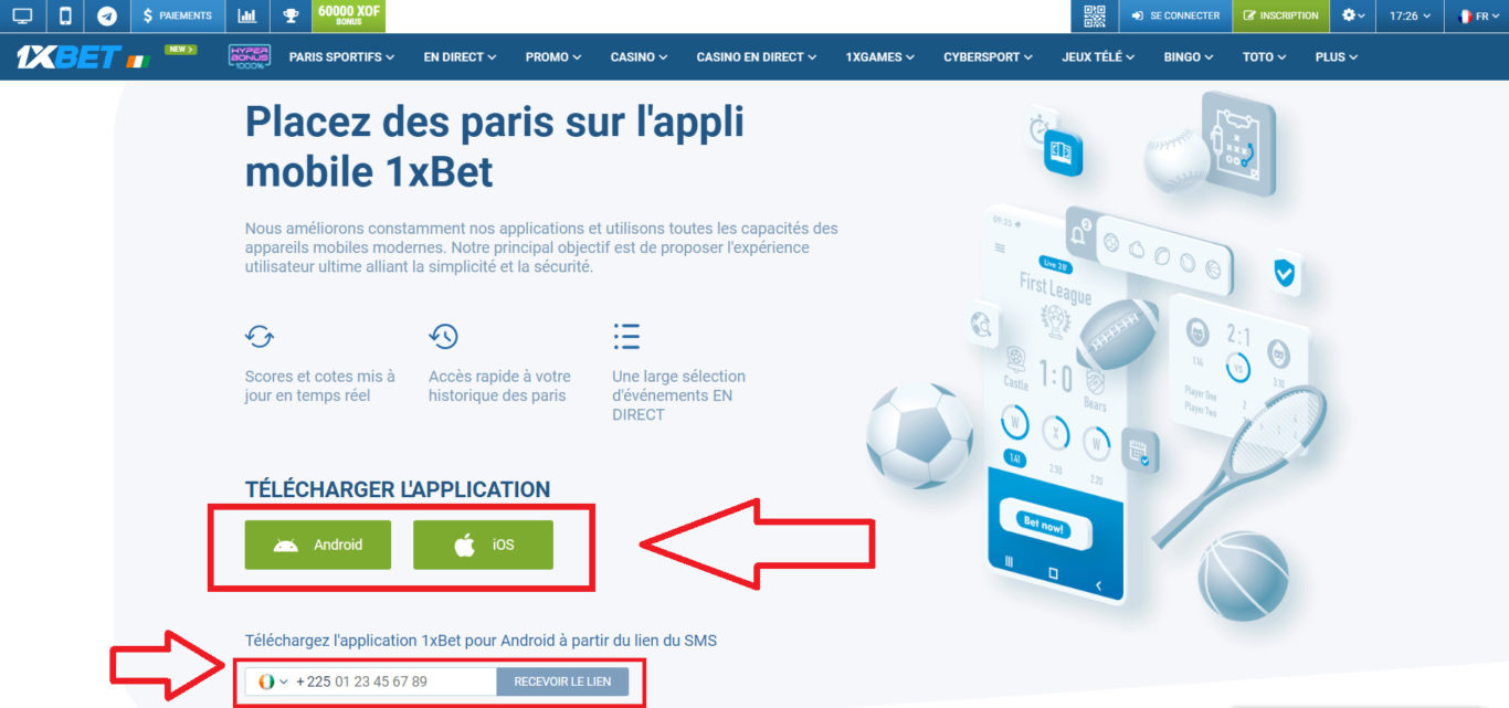 Création et gestion de compte utilisateur 1xBet